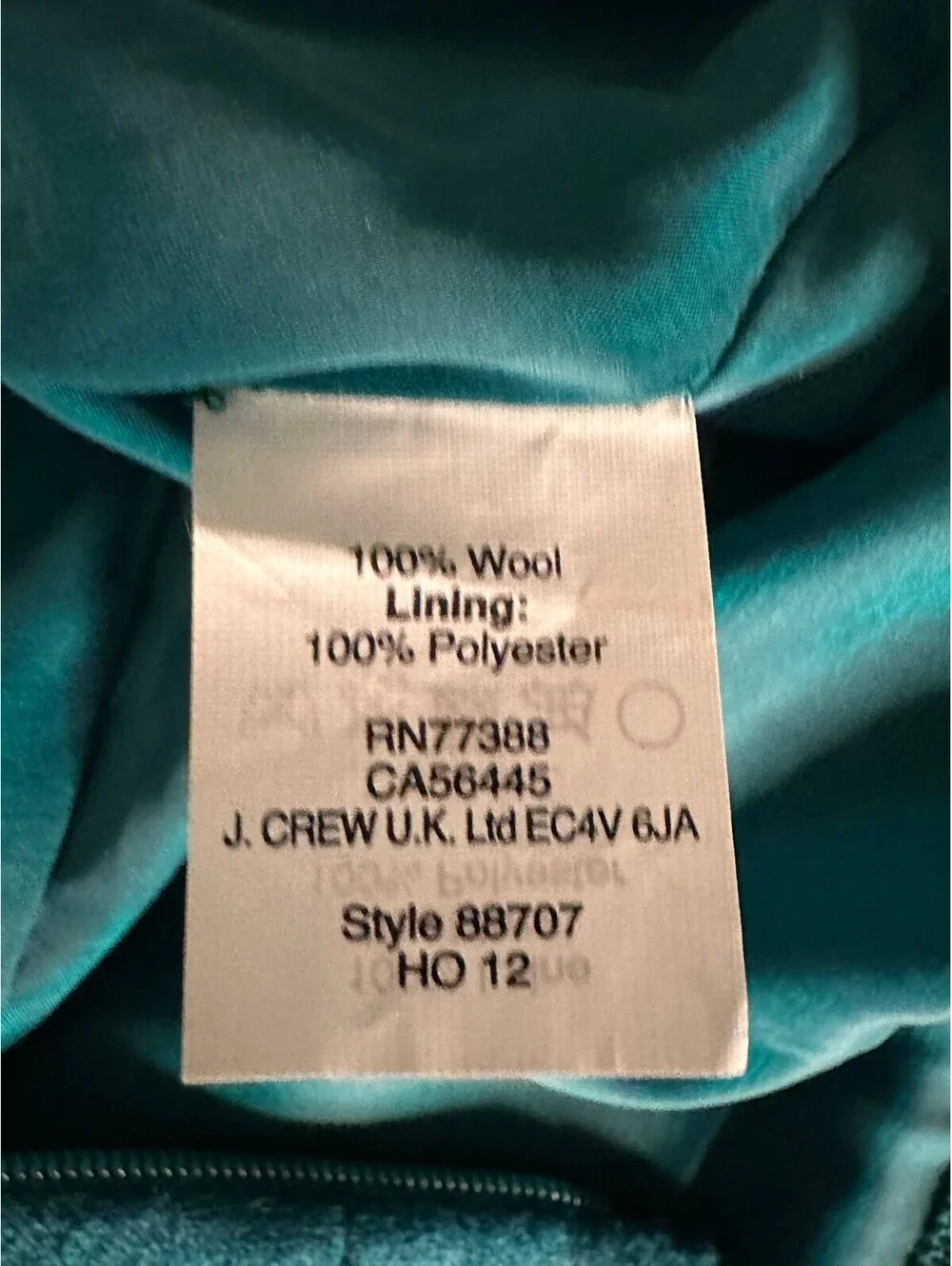 J.Crew No. 2 Pencil teal 100% wool pencil skirt Size 2 tailored office siren